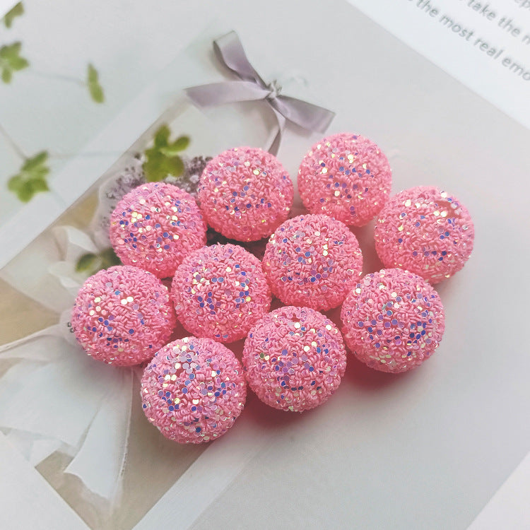 Wholesale 20MM sequin ball Straight hole sequins acrylic beads